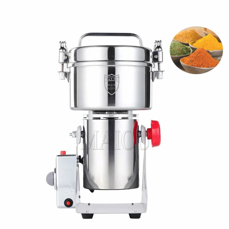 2500G Swing Type Grains Powder Miller Dry Food Grinder Machine High Speed Intelligent Spices Cereals Crusher 220V