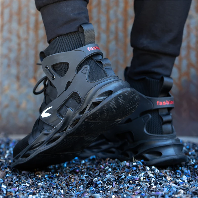 New Steel Toe Safety Shoes For Men & Women, Cushioned Breathable Sneakers Anti‑Smash Protective Work Boots Comfortable Footwear