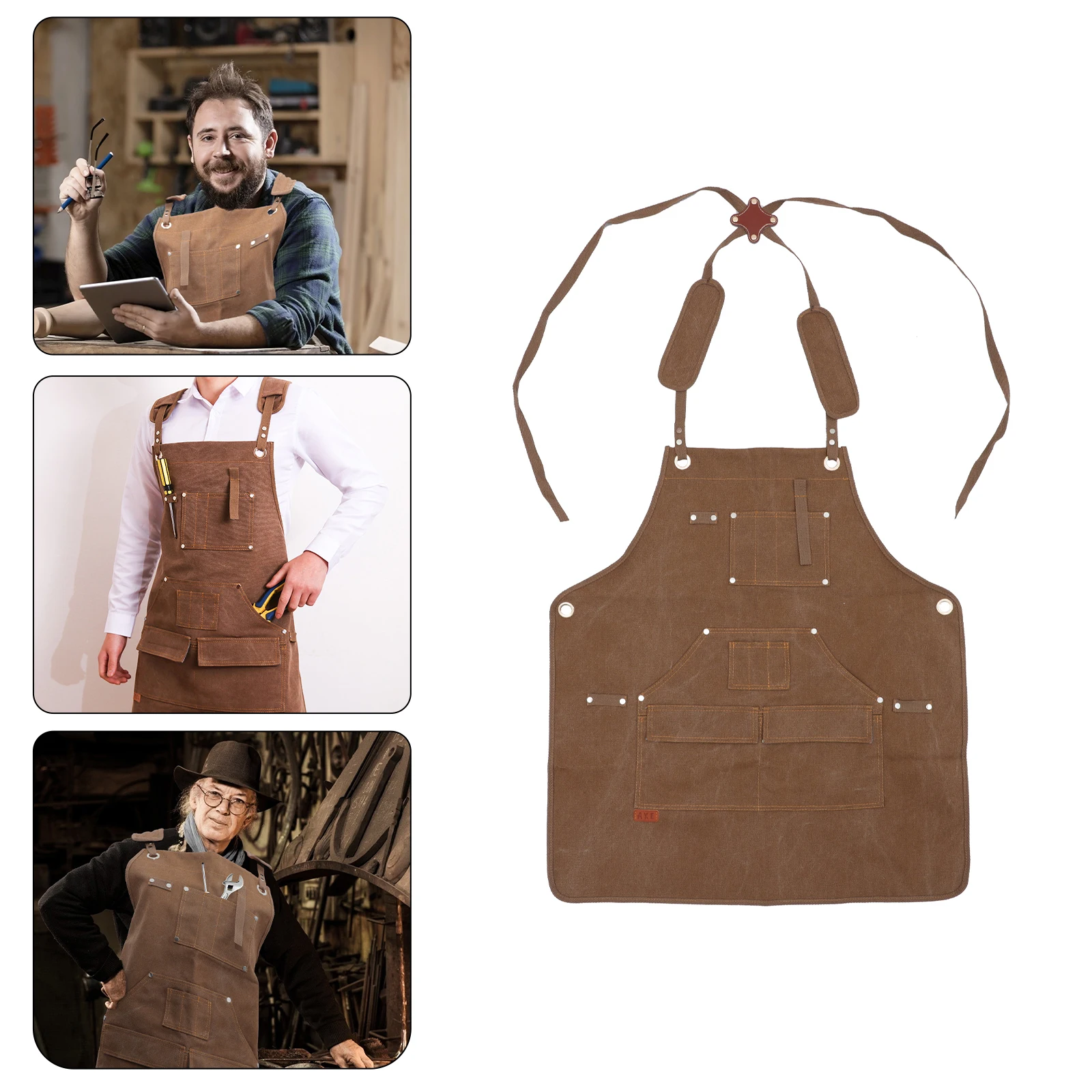 

1 pc Multi-pocket Apron Cotton Canvas Waterproof Baking Winemaker Overalls Woodworking Gardener Electrician