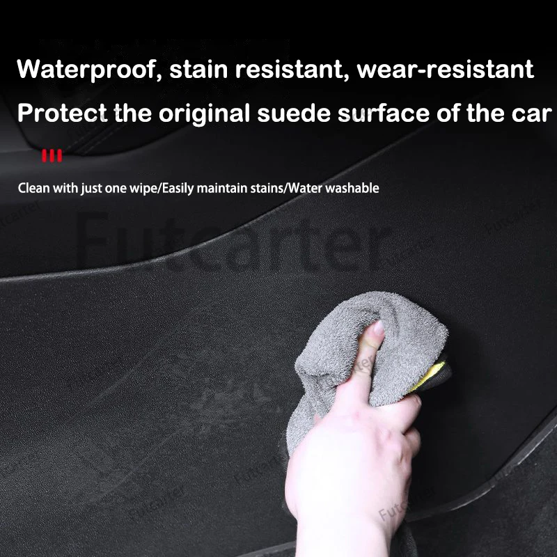 Para tesla modelo y juniper 2025 tpe lado de controle central anti kick pad anti-sujeira cobertura completa anti kick protector acessórios do carro