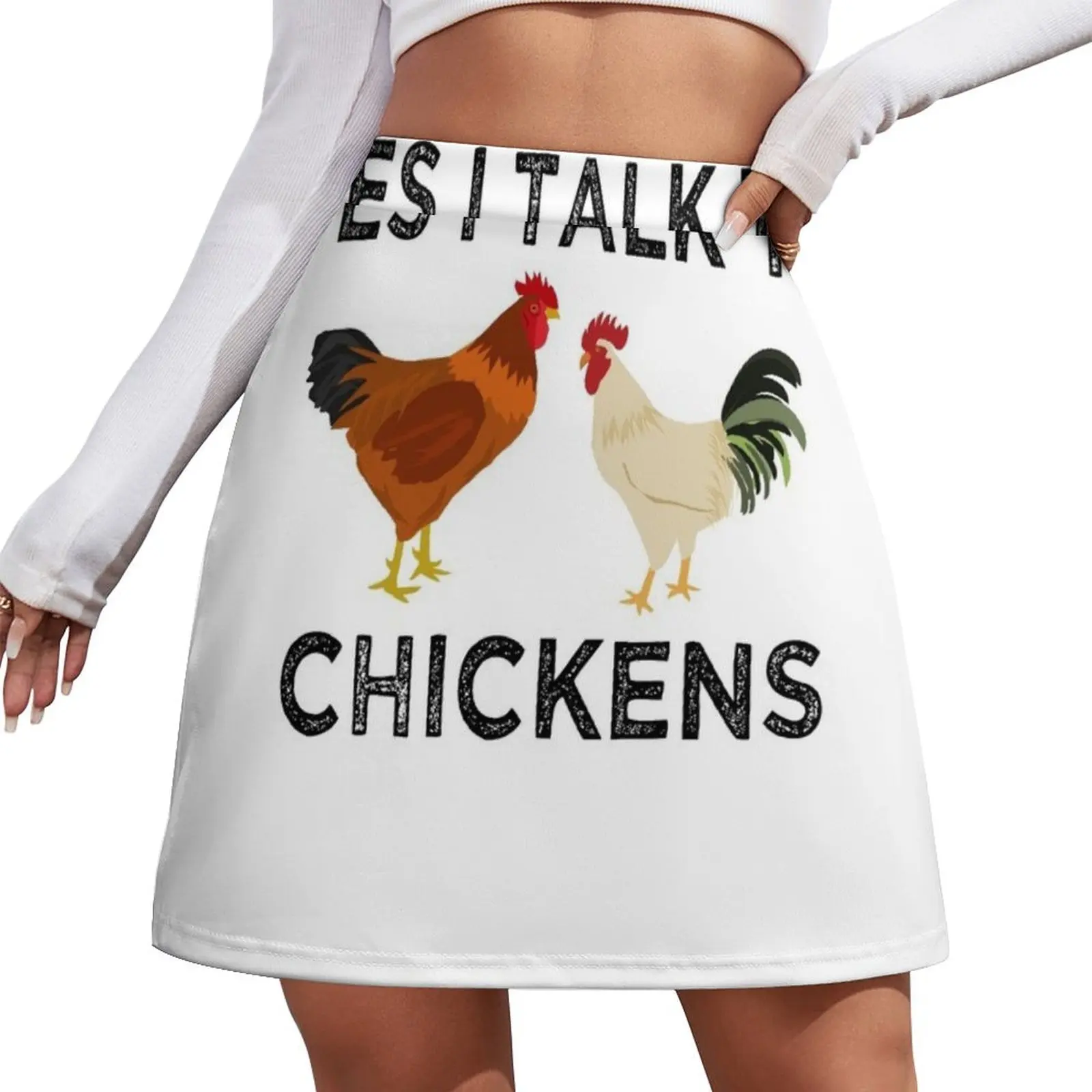 

Yes I Talk To Chickens Mini Skirt korean style women clothing fashion Mini Skirt