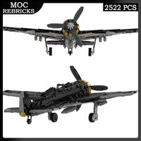 Fw-190 Fighter MOC Technology Bricks WW II Military Assembled Building Block Model Aircraft Boy Toys Christmas Gifts
