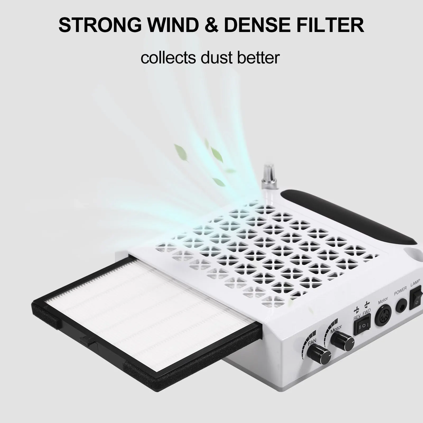 Lámpara de uñas + colector de polvo de uñas, máquina perforadora de uñas, limpiador de succión de polvo, herramientas de salón de arte de uñas, Kit de belleza de uñas, colector de polvo de uñas