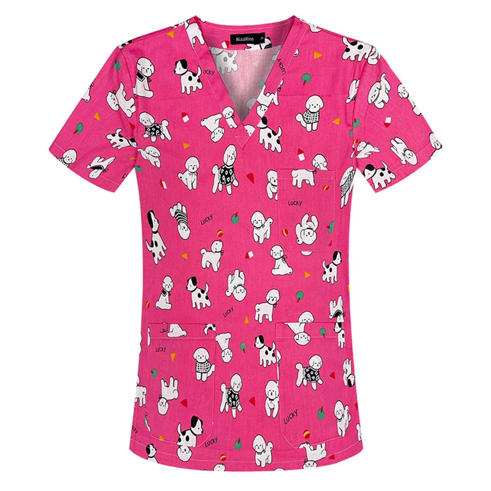 Cotton Nurse Scrubs Tops Pharmacist Dentist Veterinary Nurse Blouse Slim Beauty Scrub Clothes Spa Work Wear Medical Uniform