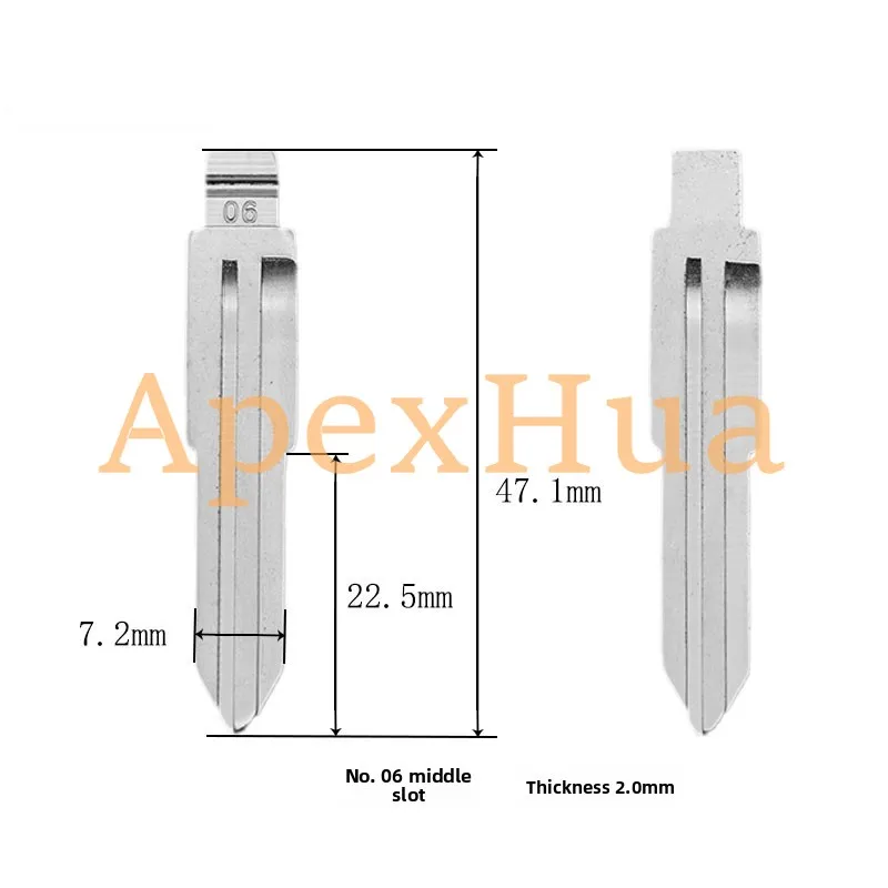 Middle slot No. 06 car key embryo is suitable for old Nissan, such as Bluebird, Duke, demeanor medium slot modified embryo