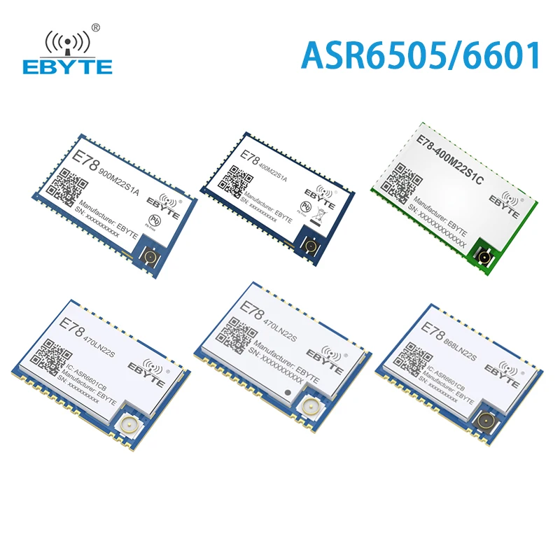 

ASR6601 ASR6505 LoRaWan LoRa Module EBYTE E78 Series 400M/900M Long Communication Soc IPEX/Stamp Hole Antenna Wireless Module