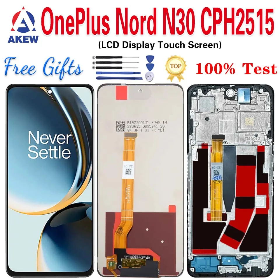 

ЖК-дисплей AKEW для OnePlus Nord N30, сенсорный экран для Oneplus Nord N30, дигитайзер CPH2515 в сборе, запасные части для телефона, оригинал