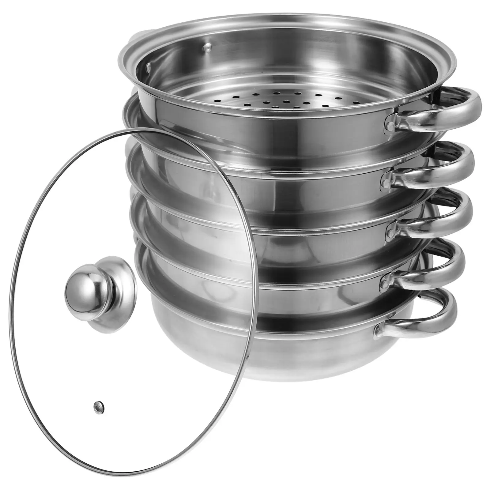 Nice Accessories Stainless Steel Steam Hot Pot Soup Steaming Cookware Steamer Soup Dumpling Food Vegetable Steamer Stock With Li