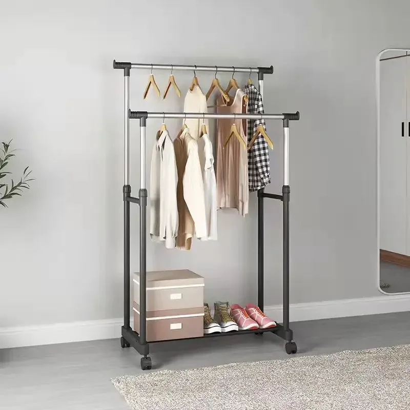 Garment Hanging Storage Wardrobe Coat Shelves Floor Hanger For Dormitory