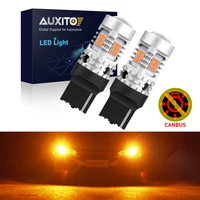 AUXITO 2x W21W 7440 WY21W luz LED de intermitente Canbus ámbar 7440NA T20 bombilla LED indicador sin errores sin Hyper Flash 3020SMD 24W