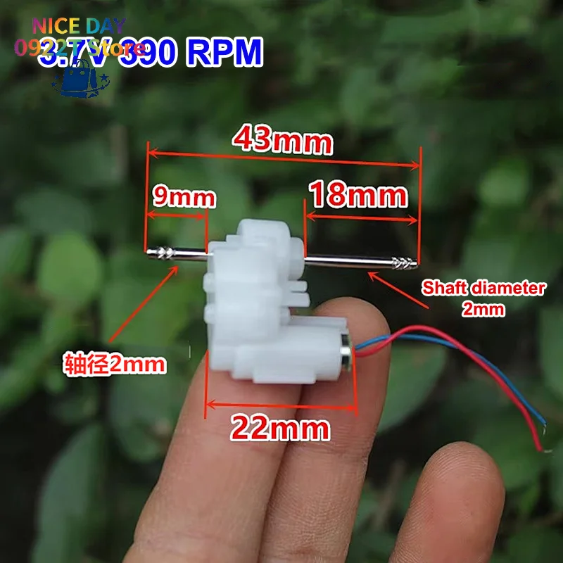 Mini 614 Coreless Gear Motor DC 3.7V 390RPM Dual Shaft Micro Coreless Gearbox Reducer Motor DIY Hobby Toy Car Robot Model@#X