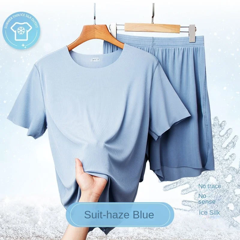 

Summer Men's Sports and Fitness Pajamas Set Quick-drying Sleepwear Simple Homewear Casual Pajamas T-shirt Short-sleeved Shorts