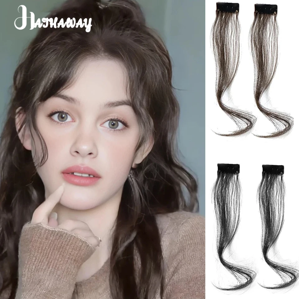 Synthetic Dragon Beard Bangs Wig For Women Natural and Traceless Forehead Sideburns Hair Clip Eight-character Bangs Wig Piece