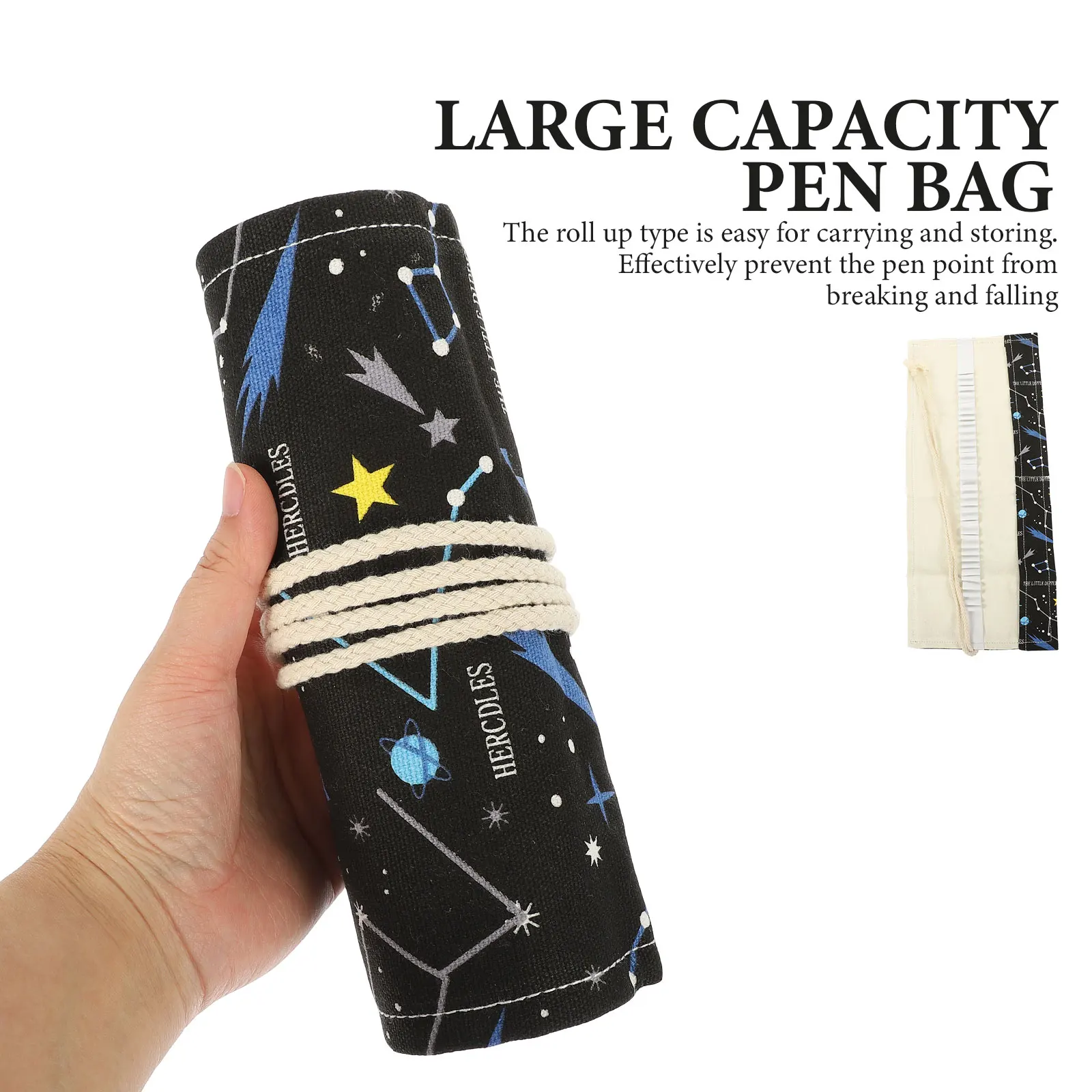 Trousse à crayons en toile de grande capacité, sac à crayons, organisateur de stylos colorés, stylos à croquis portables, étui de transport en rouleau