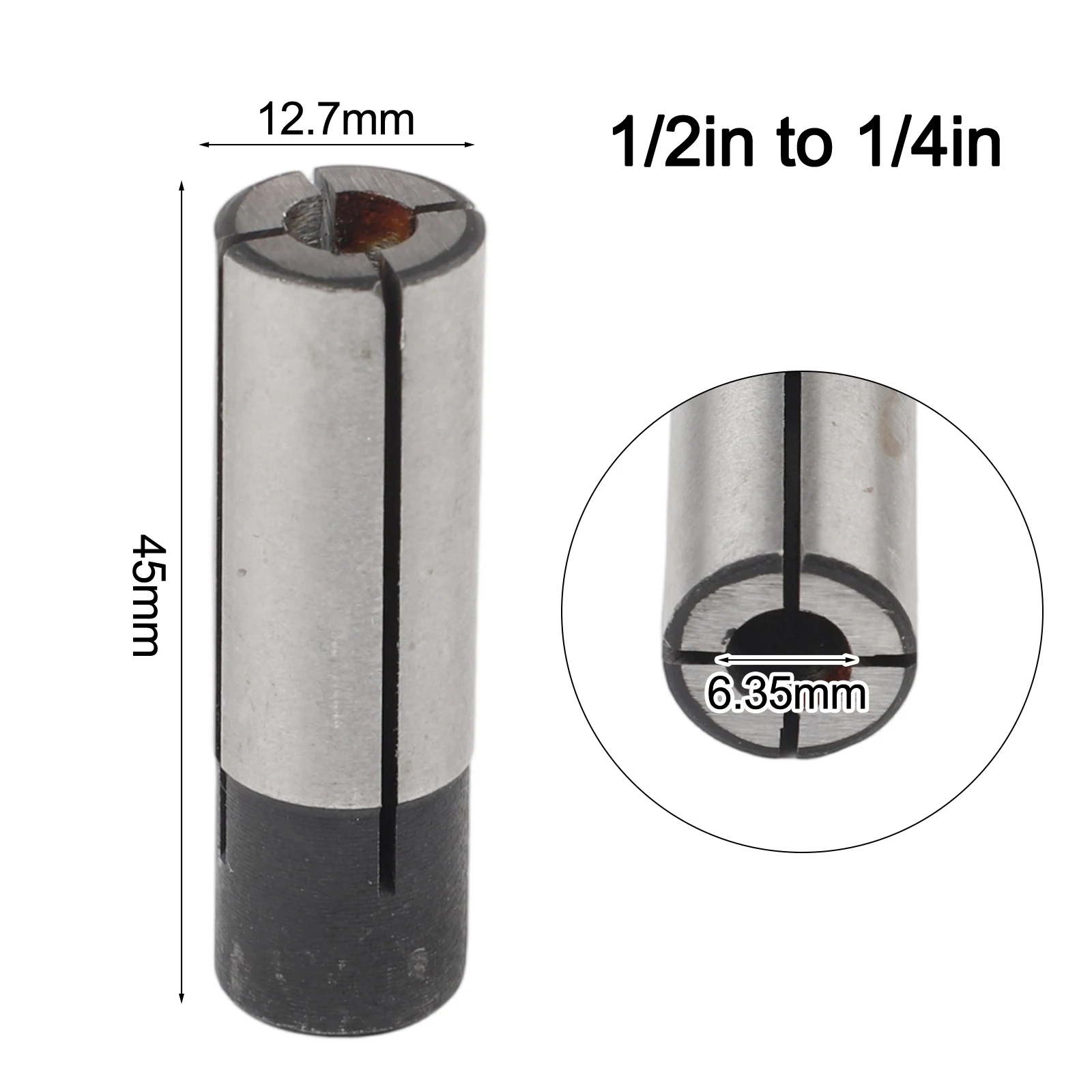 1/2" 1/4" 1/8" Collet Adaptor Shank Reducer Bit CNC Spindle Router 4/6/8/10mm Drill Bits Spindle Milling Cutter Collet Sleeve