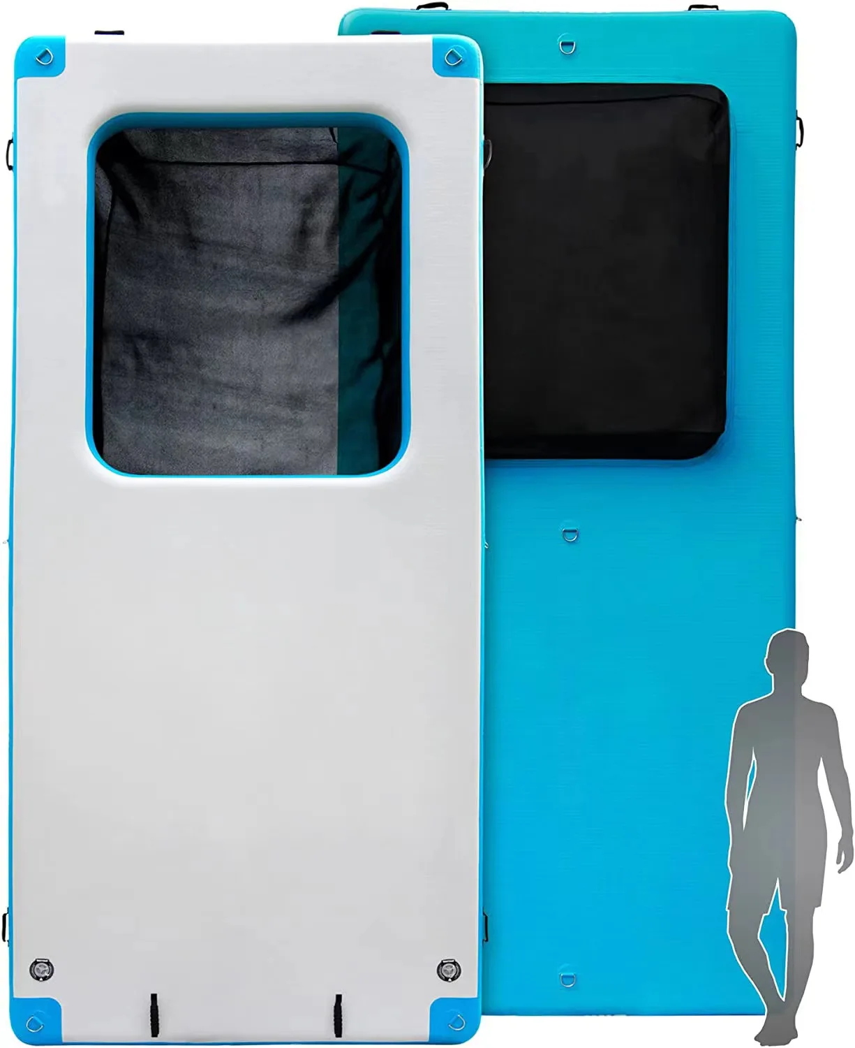 منصة عائمة قابلة للنفخ على الماء بإبرة خارجية متينة لحمام السباحة واليخوت ومنصة ترفيهية لصيد الأسماك على شكل جسر عائم #3