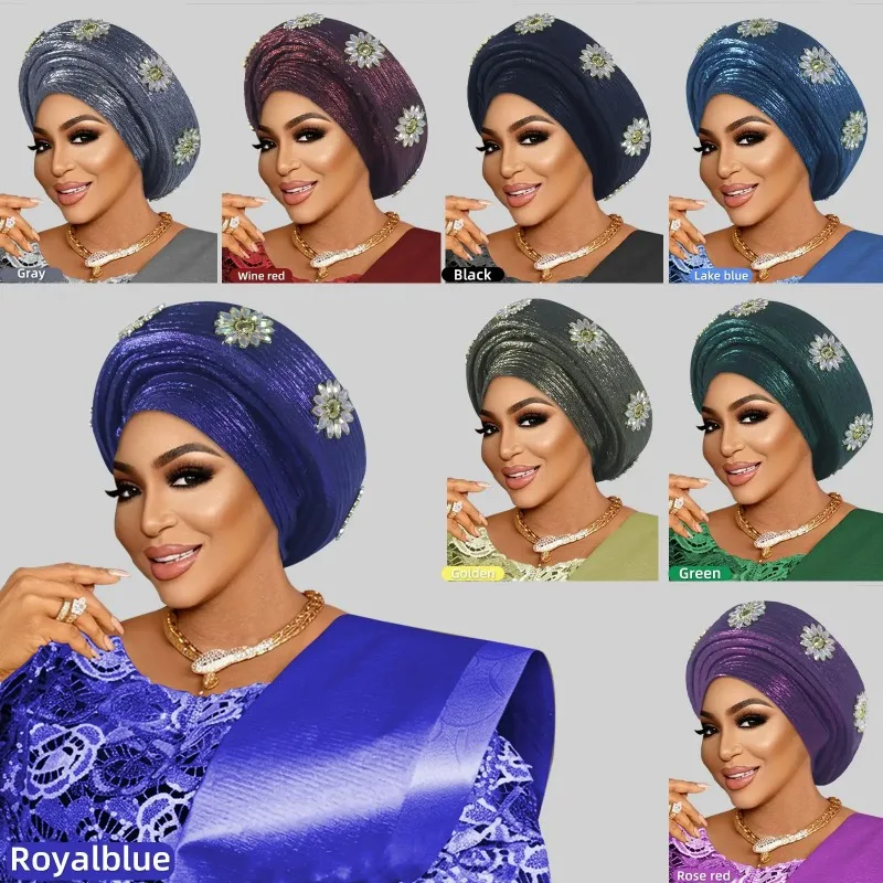

Nigeria Turbans for Traditional Fashion Turban Women Auto Gele African Headtie Bouquet Already Made Bonnet Head Wraps 2026