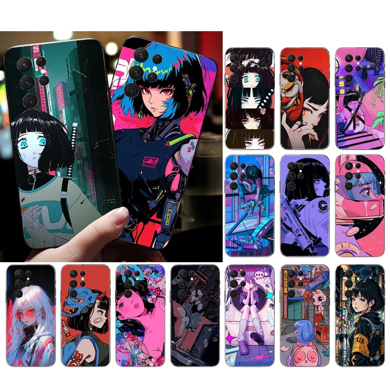 

Japanese Style Anime Girl Phone Case For Samsung A52S A21S A33 A23 A13 A14 A32 A52 A53 A54 A51 A71 A15