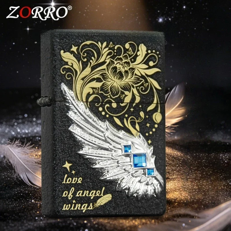 2026 New ZORRO Compass Diamond-encrusted Kerosine Lighter, Personalized Holiday Gift for Men and Women