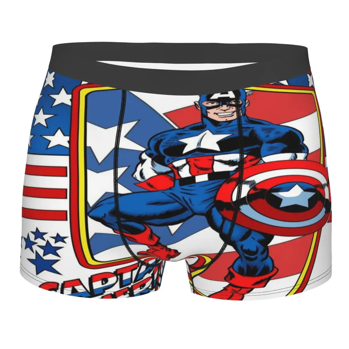 

Custom Captain America Movie Boxer Shorts For Homme 3D Print Underwear Panties Briefs Stretch Underpants