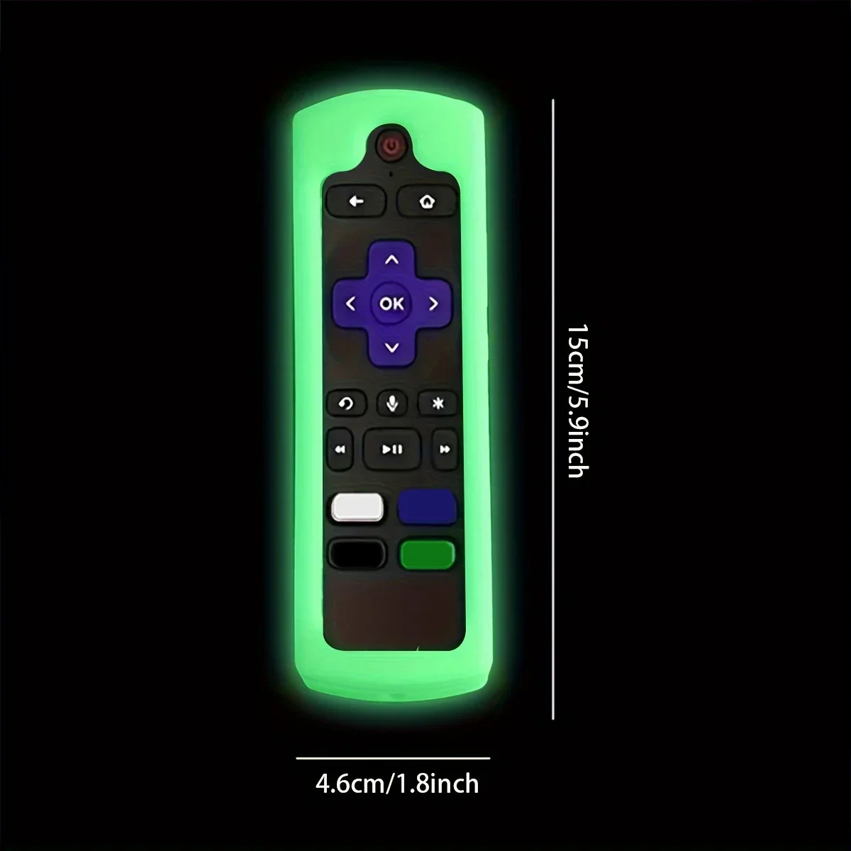 1/2/3 piece of luminous silicone universal remote control set with hanging rope suitable for TCL Hisense Roku TV remote control