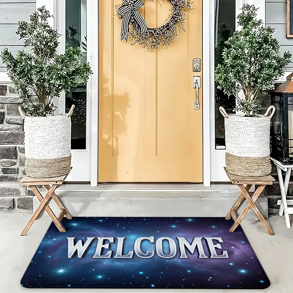 Luxury Galaxy Welcome Doormat Mat for Home Entrance Decor Cosmic Stellar Star Porch Rug 40x60cm Indoor Outdoor Use Durable Mat