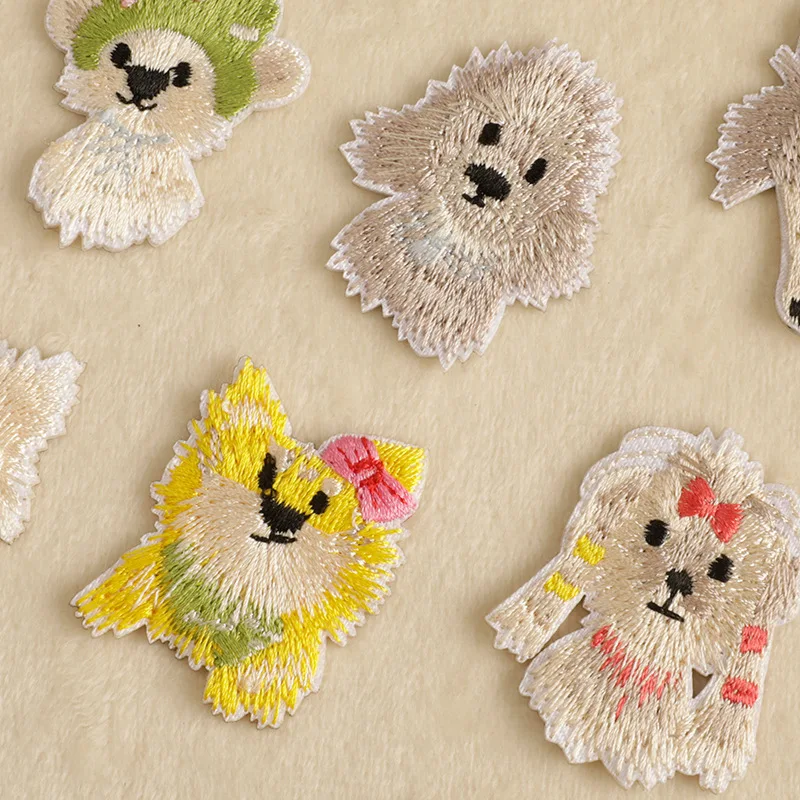 Tier Hund Hand Nähen Patches Stickerei Patch Eisen Auf Abzeichen Für Tasche Kleidung Zubehör DIY Heißer Verkauf Stoff