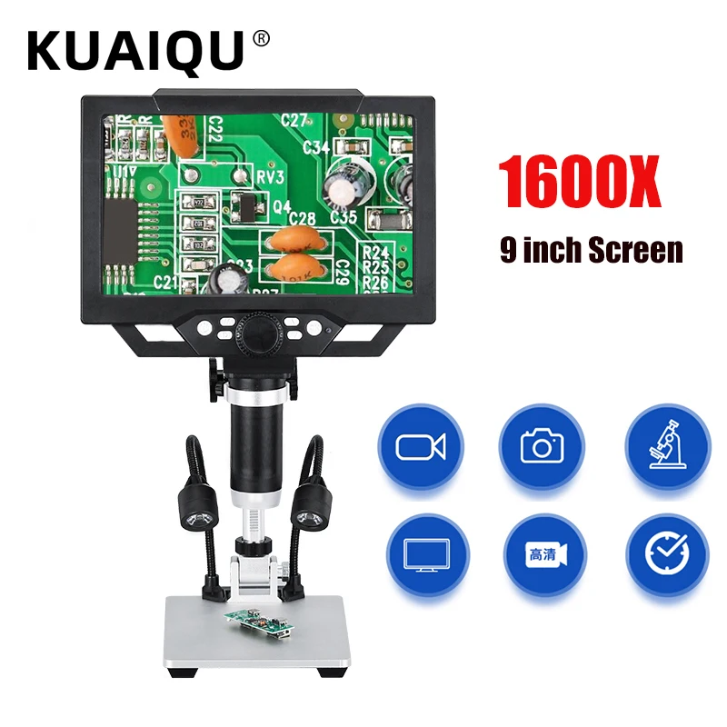 1600X/1200X/1000X microscopio Video digitale 1-1600X lente d\'ingrandimento a amplificazione continua per riparazione PCB telefono saldatura G1200