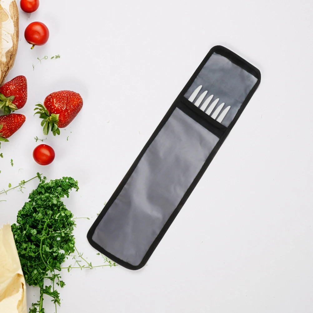 

11.81 Inch BBQ Fork Storage Bag Thickened Oxford Cloth Grill Utensil ganizer Flat Case Heat Resistant Portable