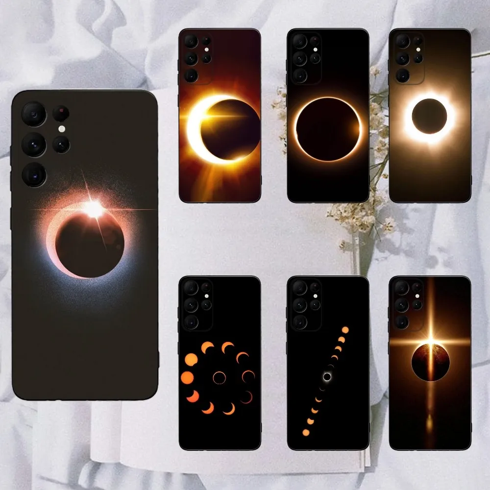 Natural Phenomenon Total Solar Eclipse Phone Case For Samsung GalaxyA20,A21s,A22,A31,A32,A52,A53,A72,73,A80,A91 Soft Black Cover