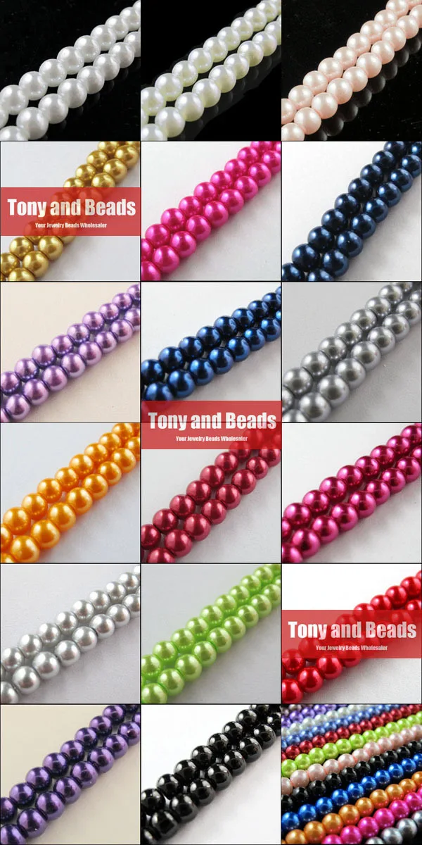 (200pcs Per Lot) B Quality 3.5x4MM Dyed Glass Pearl Round Loose Beads 30\