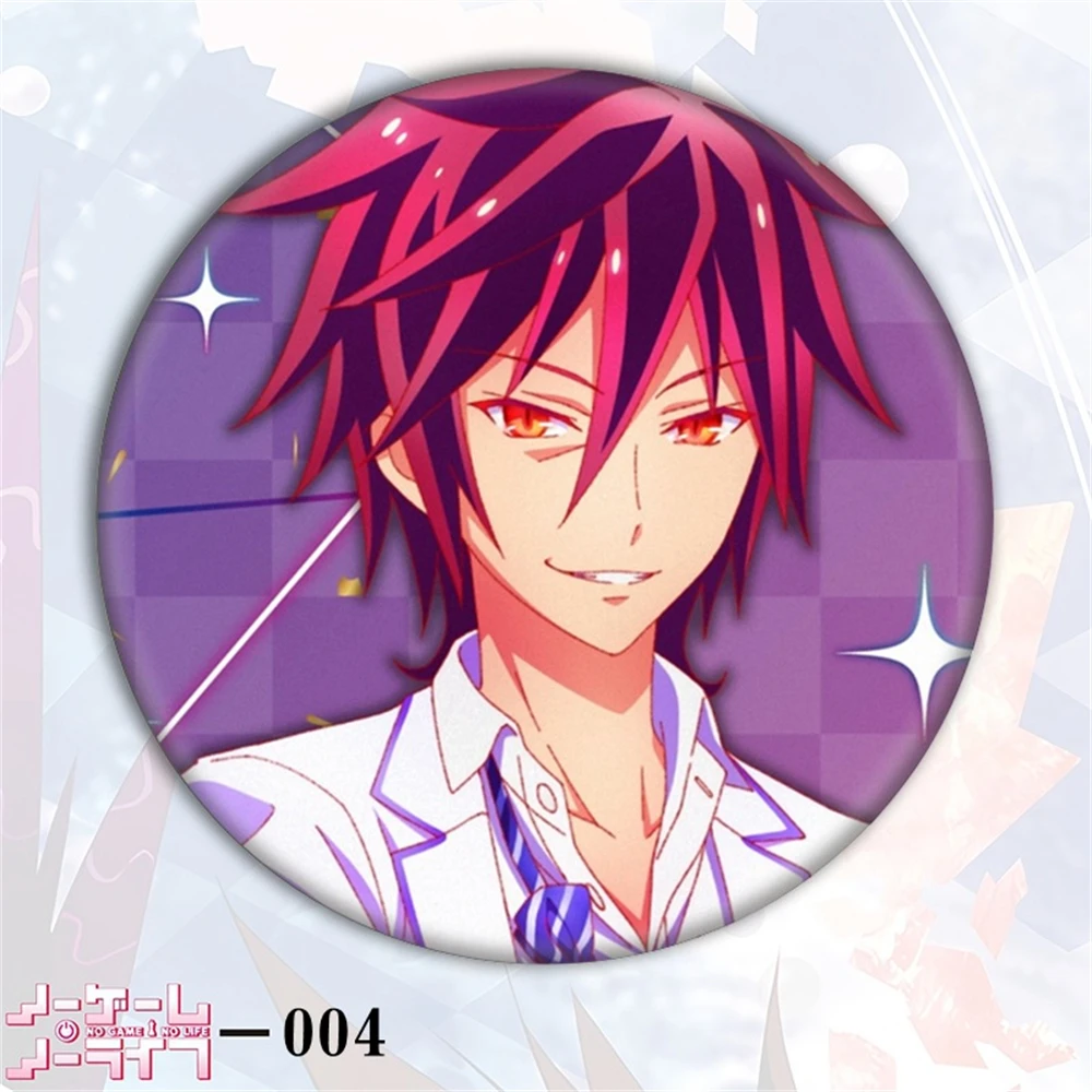 58 مللي متر أنيمي لا لعبة لا حياة الأبيض فارغة تأثيري زي شارة دبوس SPTE صفيح بروش الدعامة جيلف