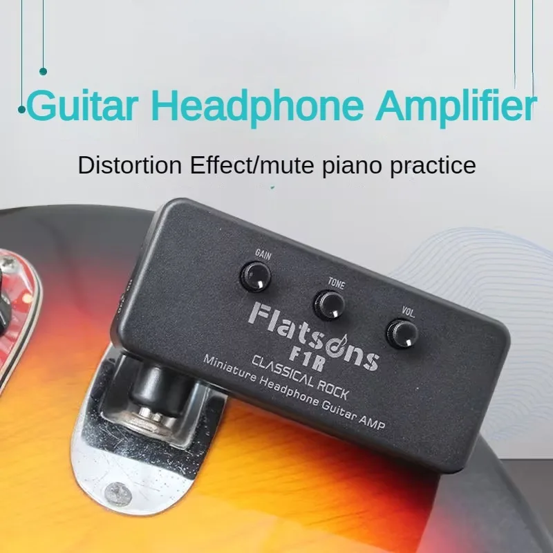 Electric Guitar Headphone Amplifier,Plug And Play, Easy To Operate, Compact And Portable, With Classic Rock Distortion Effect