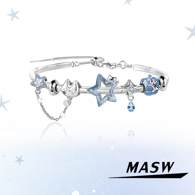 

MASW Original Design Sweet Korean Temperament Star Cat Bracelets For Women Female Gifts Trendy Jewelry Fine Accessories