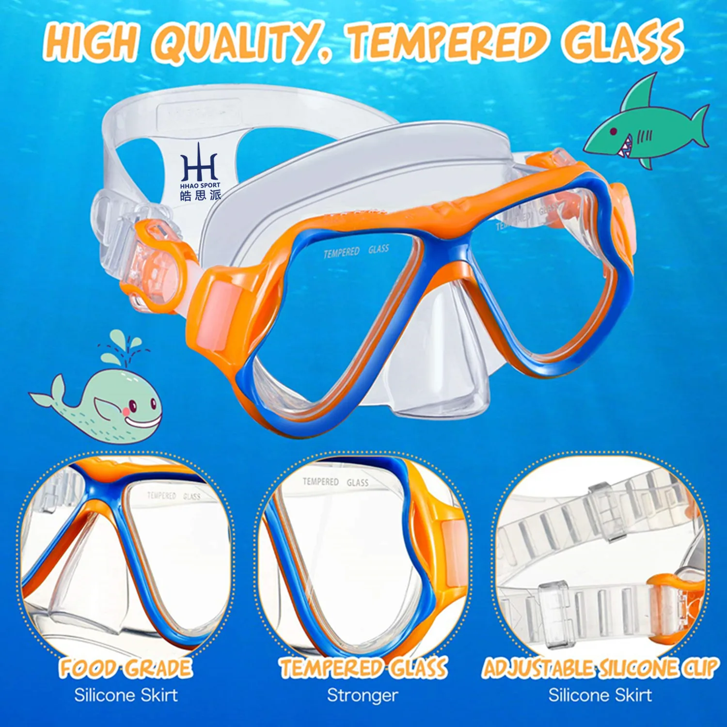 Children's snorkeling set diving goggles full dry snorkel anti-fog diving goggles equipment for boys and girls