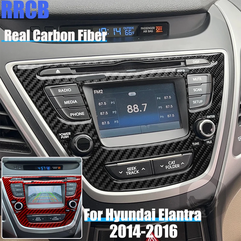 

Настоящее углеродное волокно, автомобильные аксессуары, центральная консоль, радиоприемник, CD-плеер, мягкая наклейка на чехол для Hyundai Elantra 2014 2015 2016