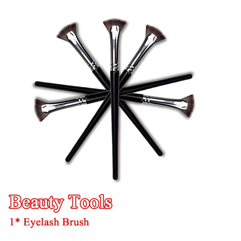 1 قطعة فرشاة الرموش المهنية على شكل مروحة لينة لا ذرف فرشاة الماسكارا تمييز مسحوق لطخة الجمال ماكياج أداة #1