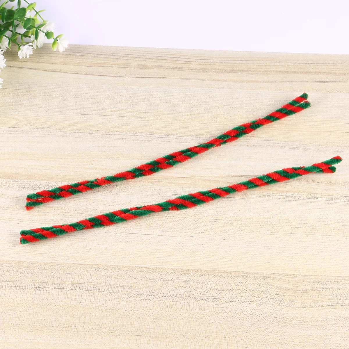 50 قطعة من العصي القابلة للانحناء بلونين باللون الأحمر والأخضر الداكن مجموعات يدوية الصنع للأطفال منظفات الهدايا التعليمية الإبداعية المصنوعة يدويًا #6