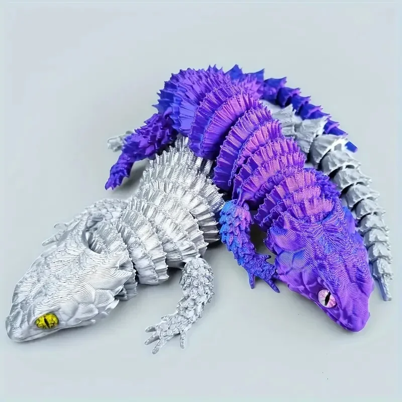 3D Printing Chameleon Ornament Gradient Color Crawling Lizard Model – Creative Decor for Desk, Shelf & Home Accent