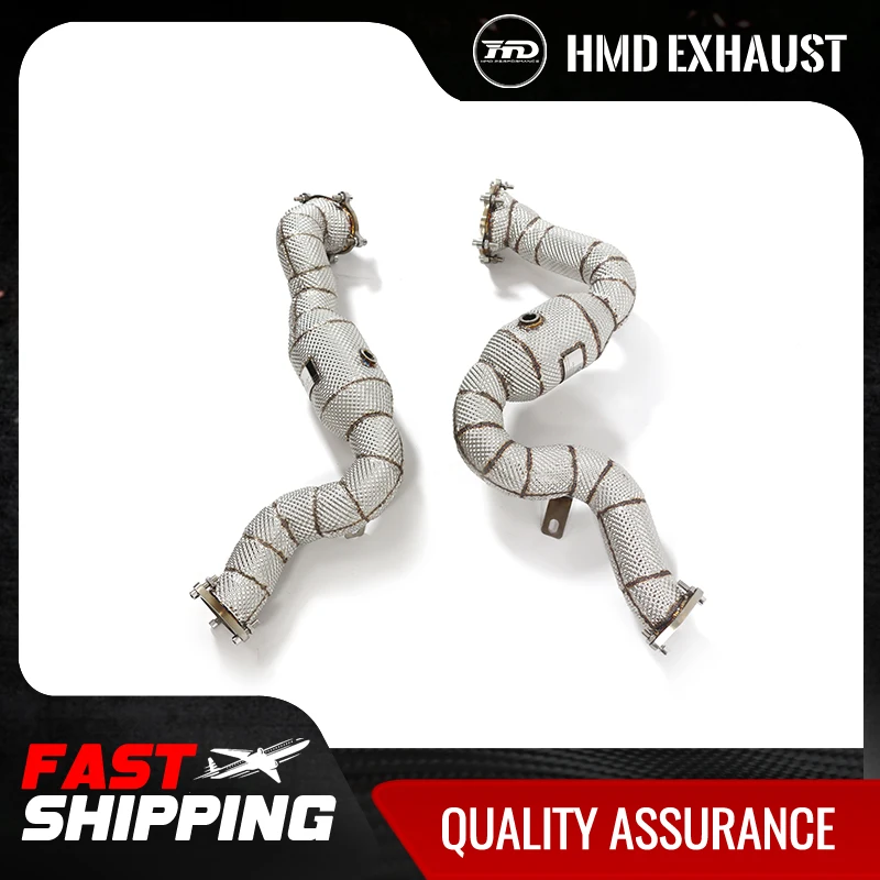 

HMD Exhaust System High Flow Performance Downpipe for Audi S6 S7 RS6 RS7 C7 A8 S8 D4 4.0T 2013-2018 with heat shield