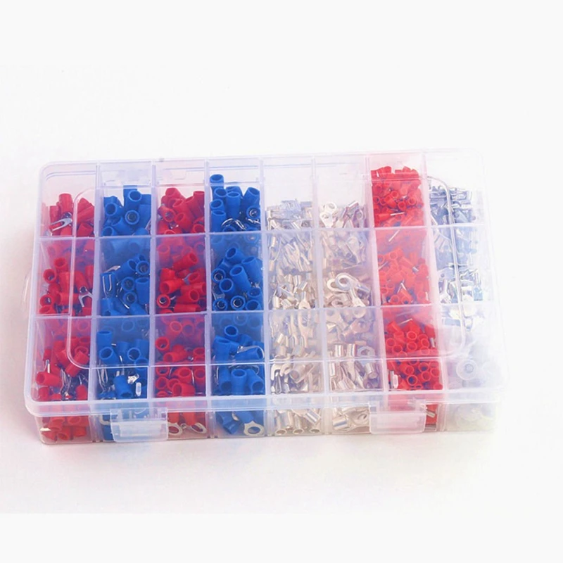 Copper Cold Crimping Terminal Block 24-In-1 Fork-Shaped End Crimping Pliers Combination Set