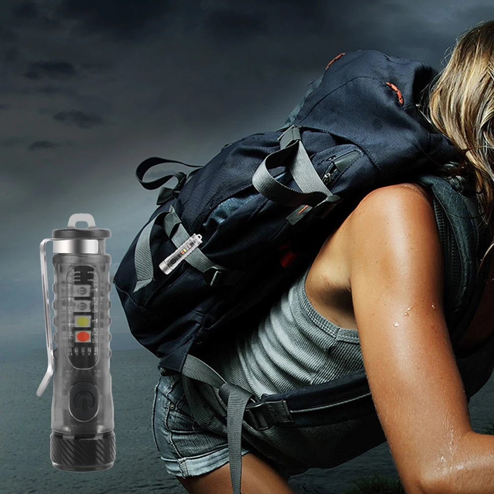 

Portable Outdoor Flashlight Stainless Steel IPX6 Waterproof 11 Modes Camping Light Keychain Mini LED Rechargeable