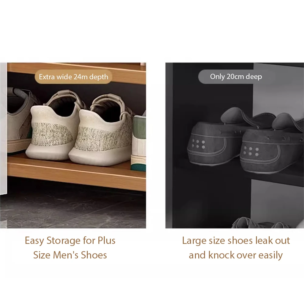 

6-ярусная полка-органайзер для обуви, пылезащитная, деревянная, для прихожей, гостиной, коридора, дверного проема