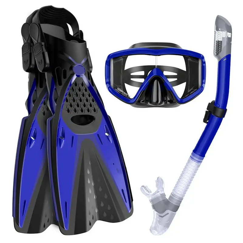 

Kids Adults Snorkel Set Scuba Mask Foldable Diving Snorkel Tub Adjustable Scuba Diving Fins