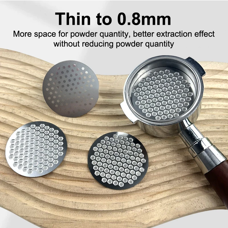 1Pc Reusable Espresso Puck Screen 0.8mm - 51/53/58.5mm Coffee Filter, Barista DIY Portafilter Holder Accessories