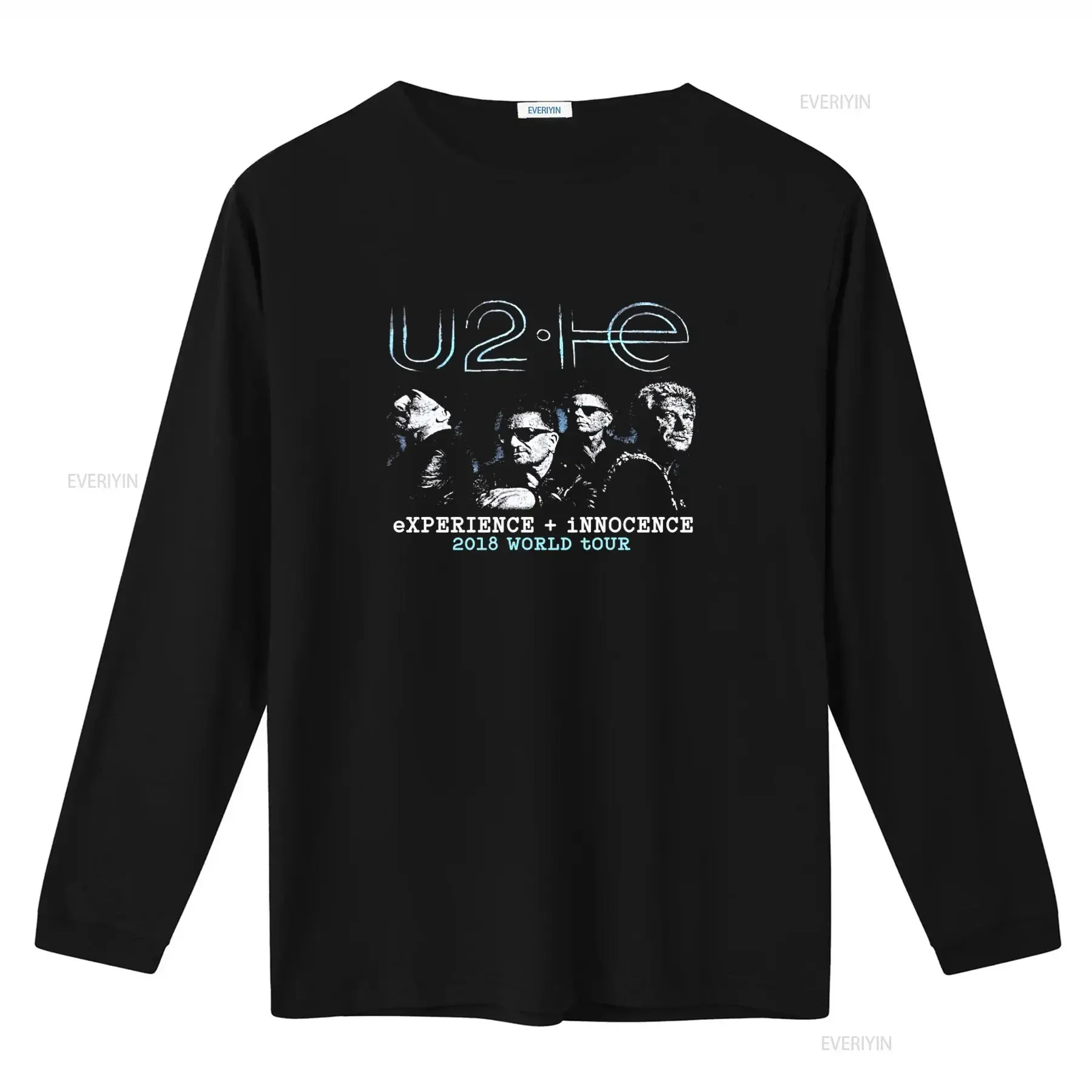 Y2K U2 Bono 2018 Double Sided Band Tour T Shirt Experience Innocence US Europe vintage Washed Top For Everyday Wear fashion