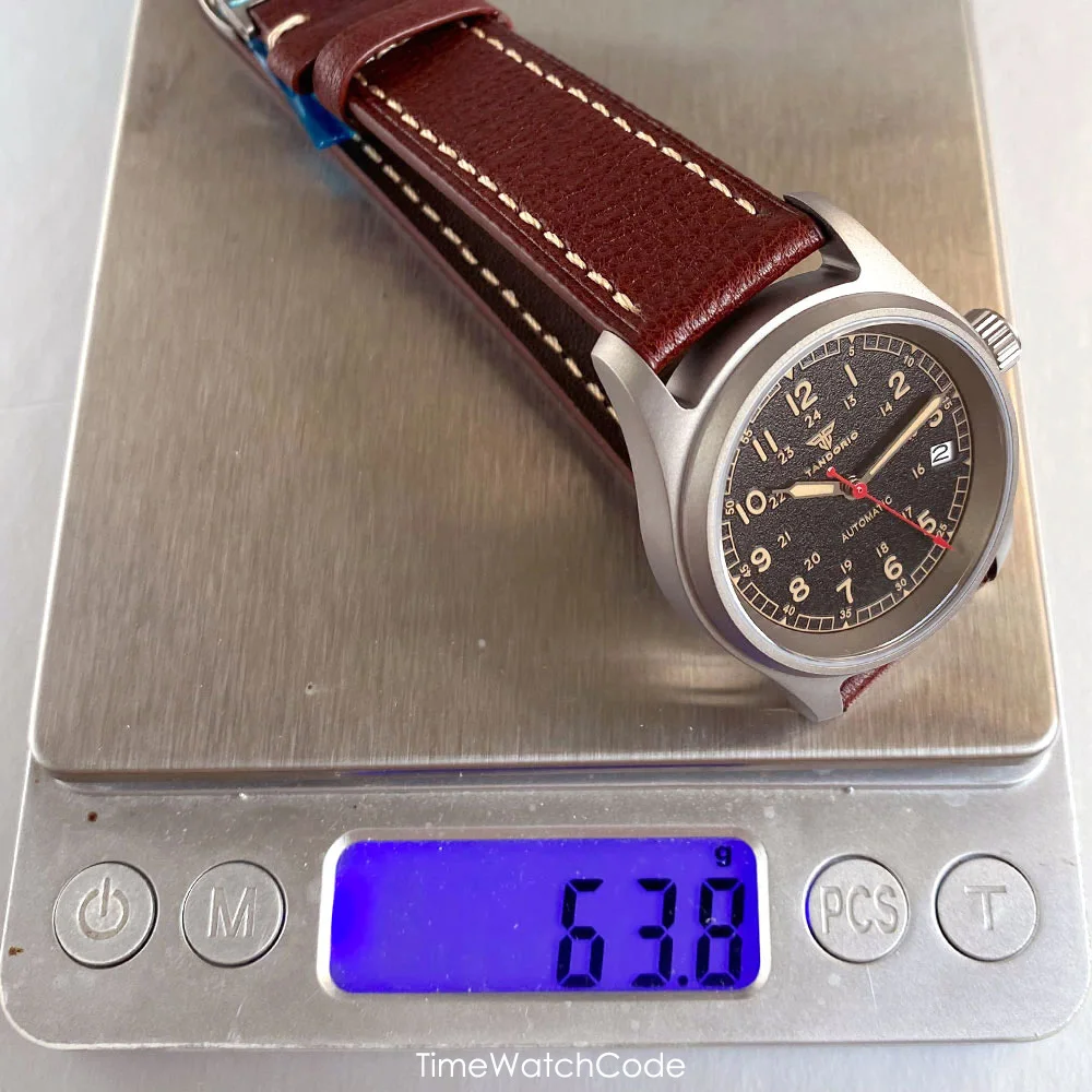 Relógio personalizado titânio nh35a relógio automático para homens relógios piloto 36mm 200m à prova dwaterproof água safira cristal data personalizar