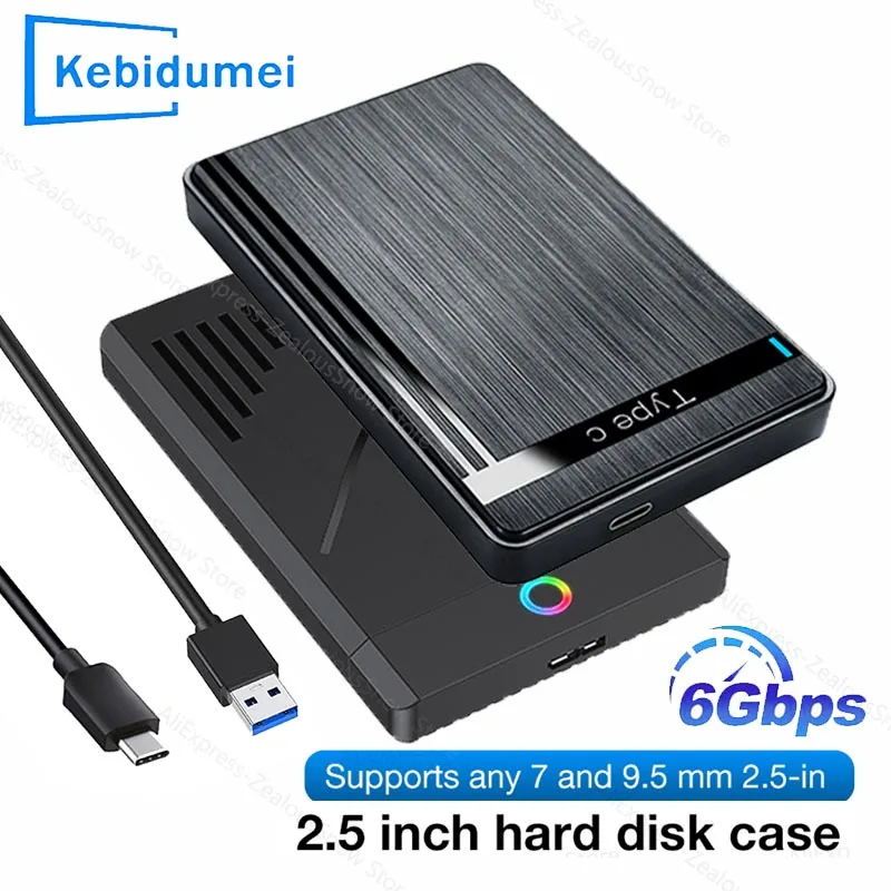 Внешний корпус для жесткого диска KEBIDUMEI USB 3.1, 2.5 дюйма, SATA HDD/SSD, 6 Гбит/с, высокоскоростной, для ПК