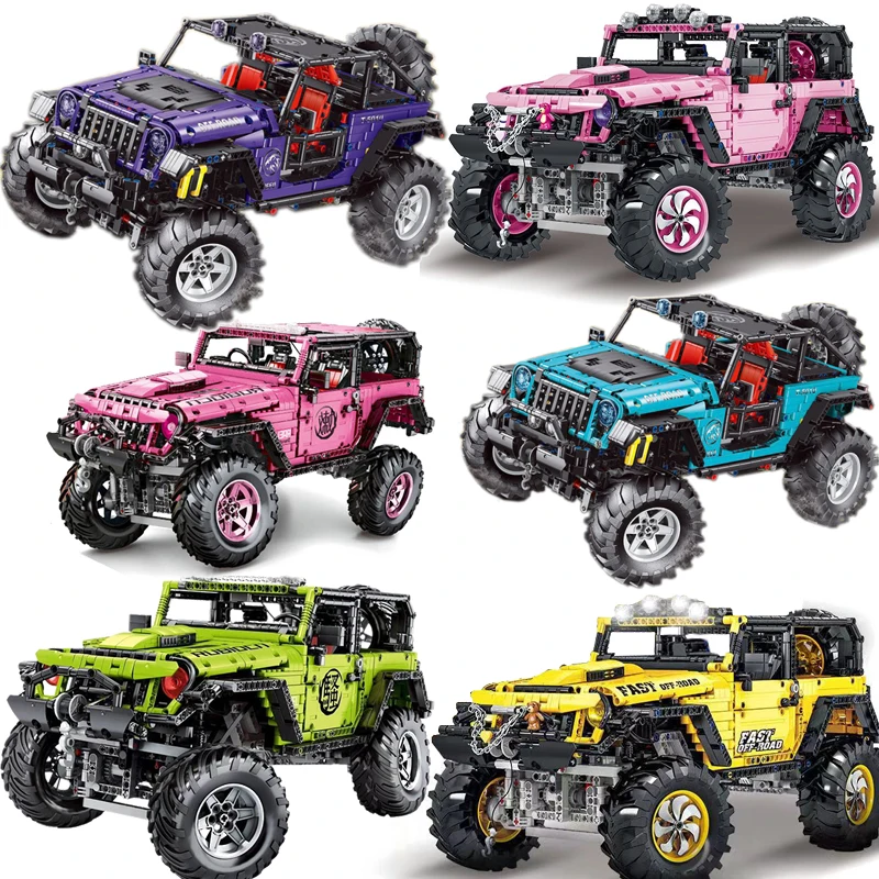 High-tech Wrangler Trailcat Off-Road Car Building Blocks Technical City SUV Jeep Vehicle Model Bricks Toys For Kid Birthday Gift