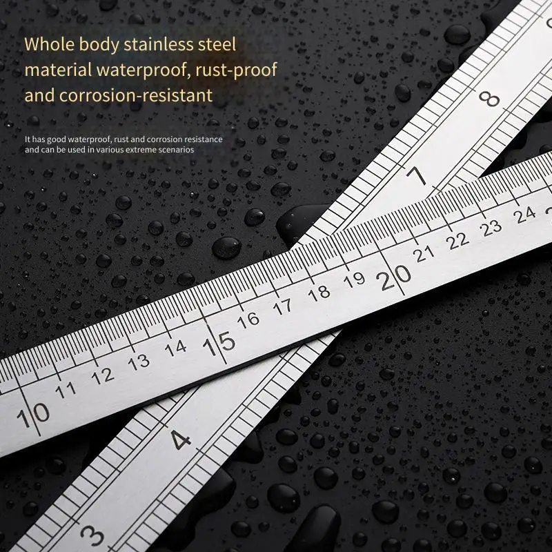 Stainless Steel Heavy-Duty Straight Ruler - 33cm Tailor Sewing Ruler, Professional Garment Design & Craft Drawing Tool